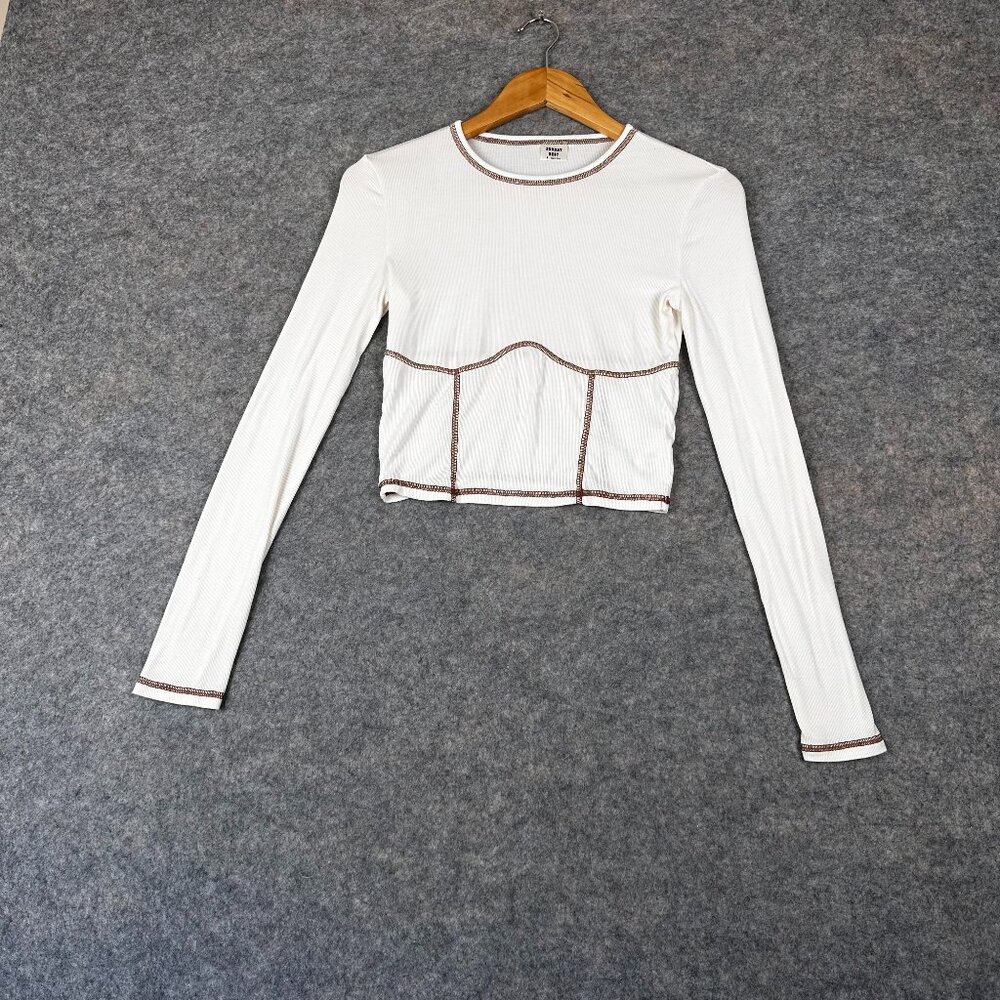 Aritzia Sunday Best White Cropped Long Sleeve Women's Small